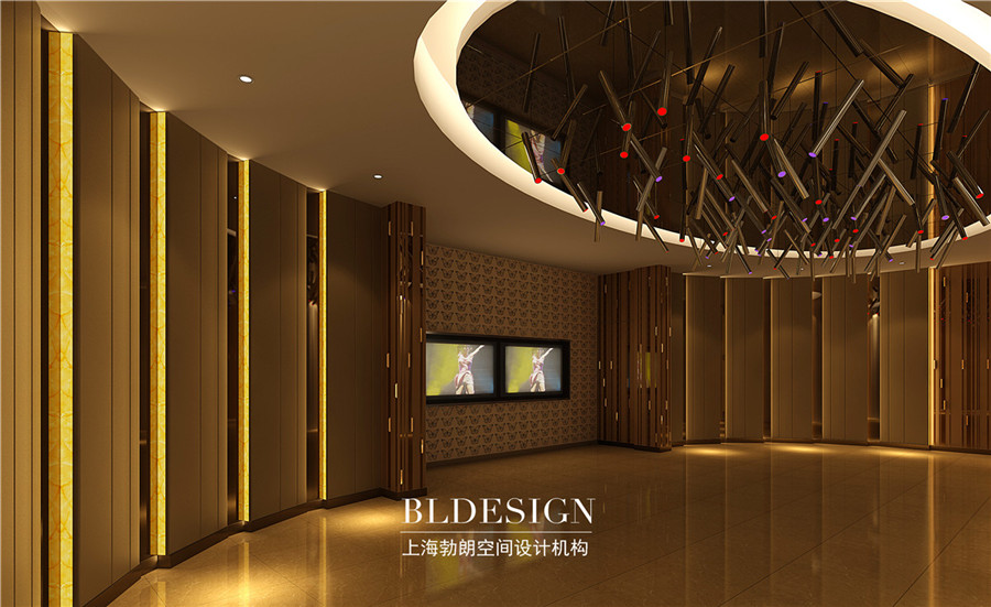 君廷国际娱乐会所设计案例-夜总会电梯厅效果图