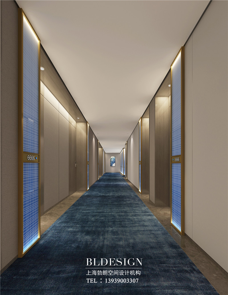 德银三星级酒店客房走廊改造装修案例效果图