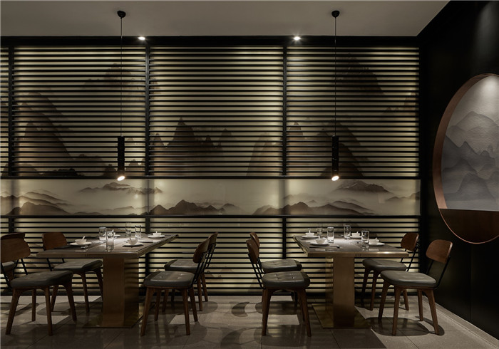 郑州现代中餐厅设计典范：百年好合中餐厅装修实景图