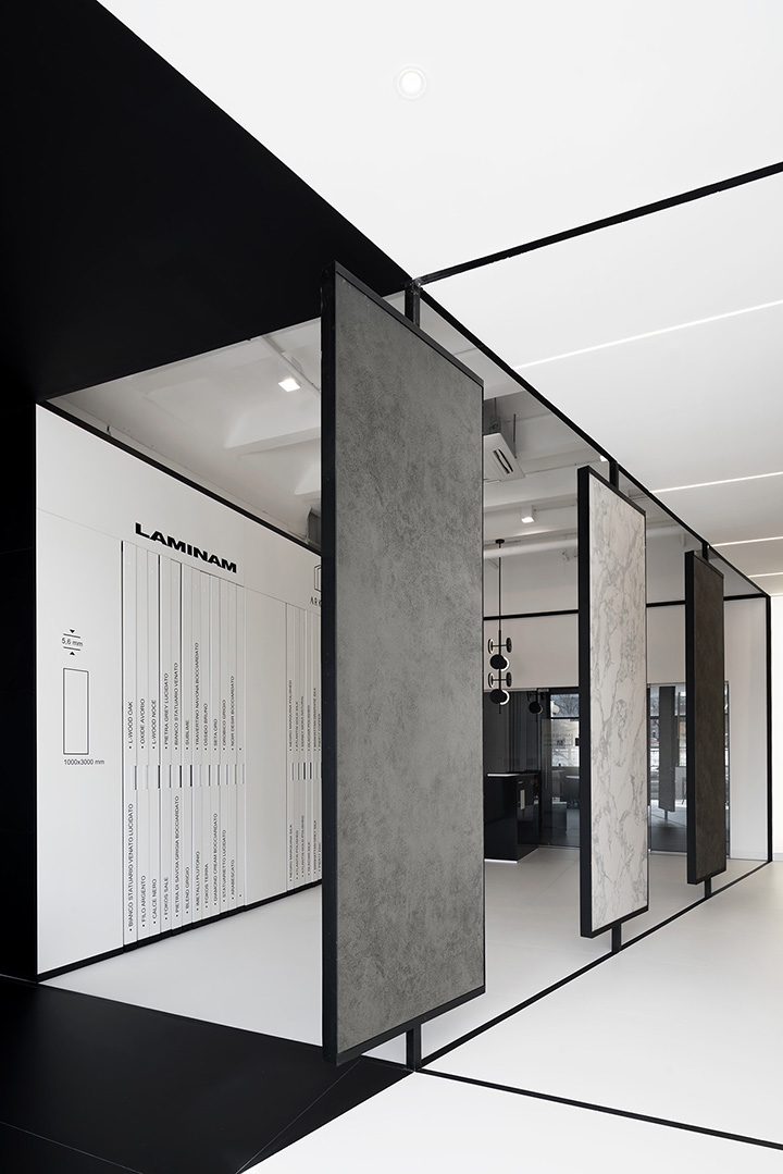 专业办公设计公司推荐小型创意石材展厅兼办公设计方案