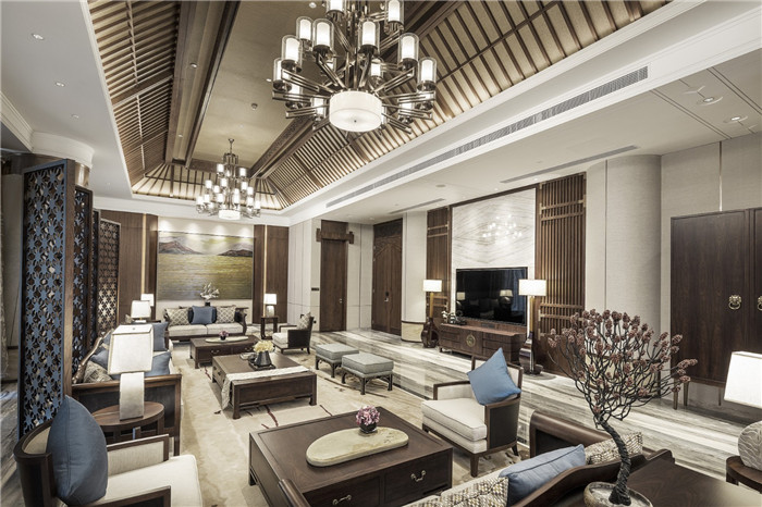 专业酒店设计公司推荐大理国际五星级度假酒店总统套房客厅设计方案