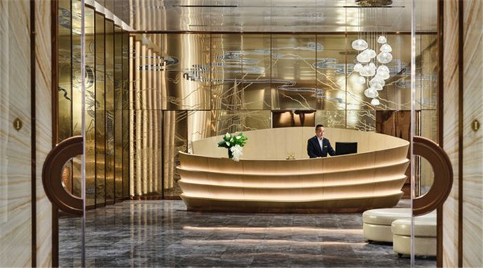 地标性超高层城市酒店设计  重庆来福士洲际酒店大堂接待台设计方案