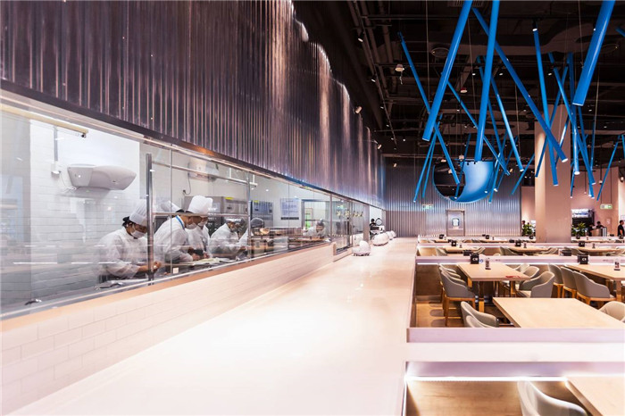 科技感十足的阿里巴巴河马机器人主题餐厅设计