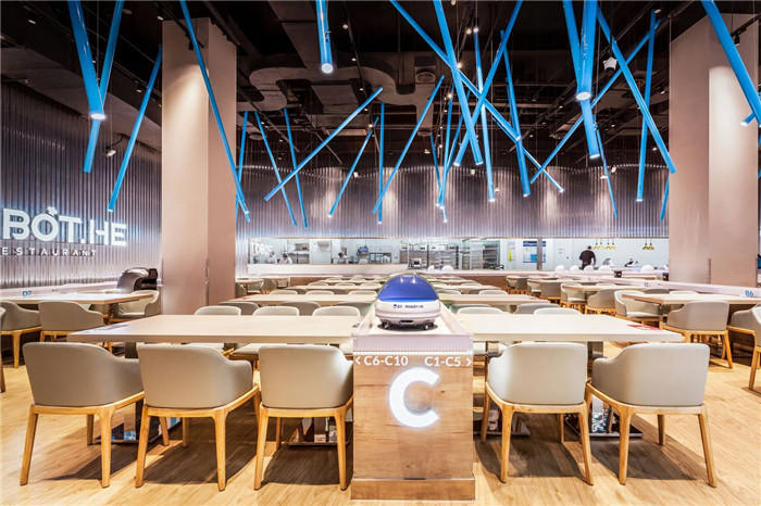 科技感十足的阿里巴巴河马机器人主题餐厅设计