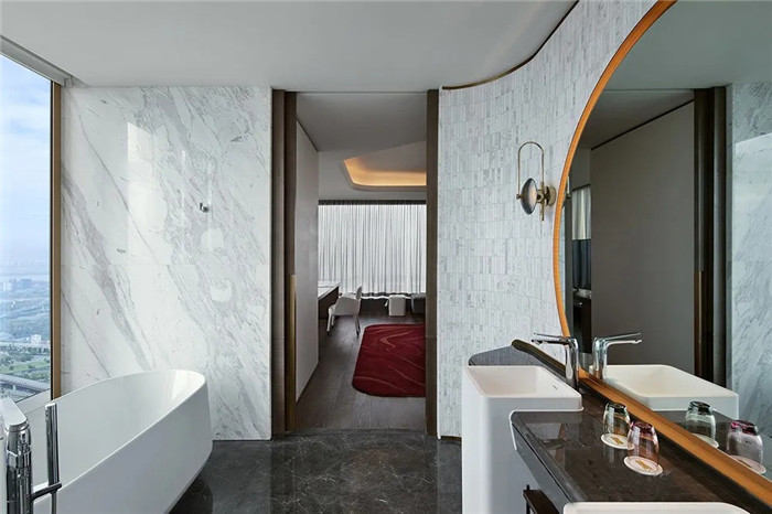 南京最新地标酒店设计   金鹰世界G豪华精品酒店客房浴室设计