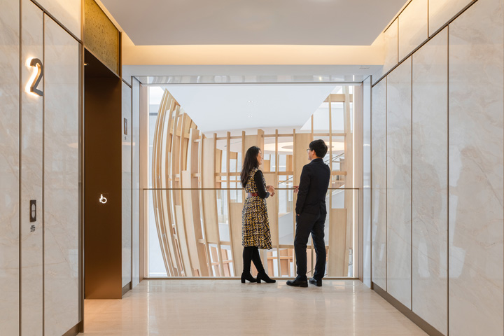 3万平红星美凯龙上海总部办公楼电梯厅装修设计方案