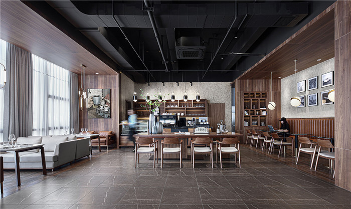针对高端商务人群的简约复古风咖啡厅设计案例