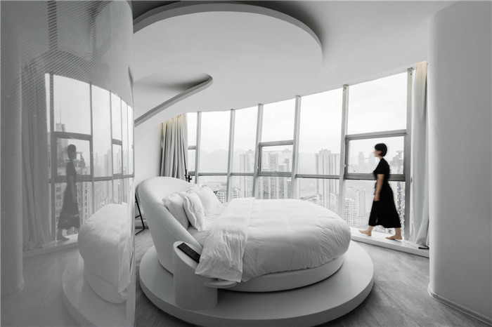 酒店客房设计-以现代山水艺术为主题的都市民宿酒店设计方案