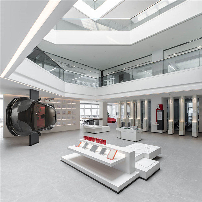 展厅设计-现代极简风汽车内饰制造商办公兼展厅设计方案