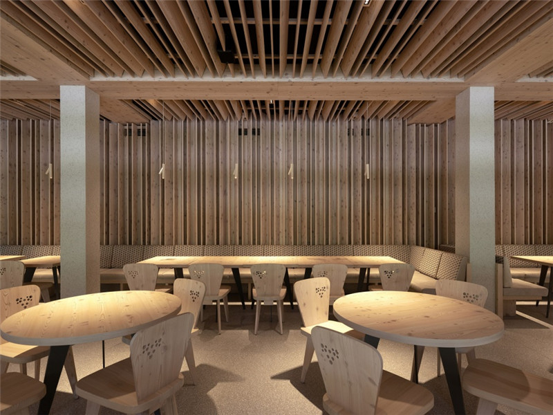 酒店餐厅设计-郑州勃朗设计推荐以木为元素的创意酒店改造设计