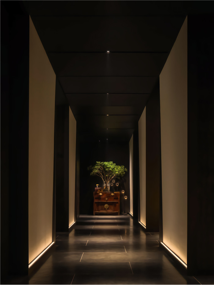 酒店客房走廊设计-以汉唐文化为主题的悦今夕新中式酒店改造设计