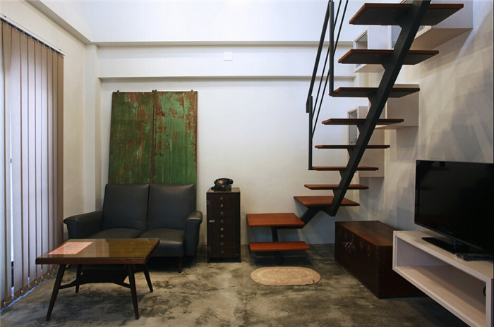 都市自然风格豪宅设计-台湾旧宅改造实例-豪宅楼梯