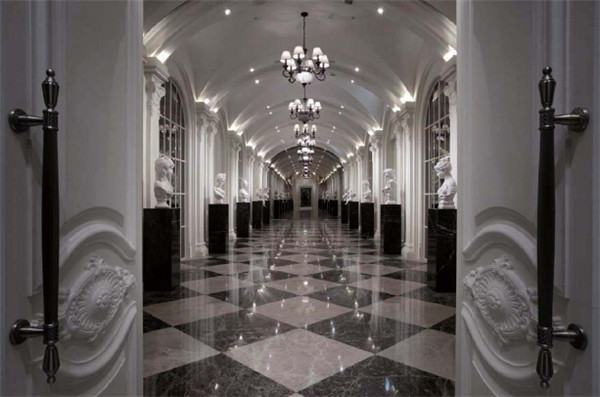 欧洲宫廷风格洗浴会所走廊设计效果图