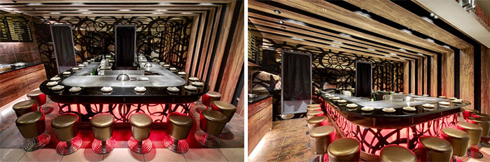 视觉美感与娱乐性质兼具的铁板烧餐厅设计