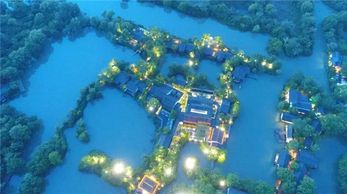 杭州所见西溪度假酒店设计鸟瞰图