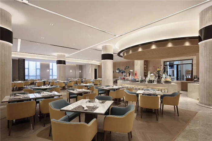 勃朗星级酒店设计公司推荐澄海国瑞豪生大酒店早餐厅设计