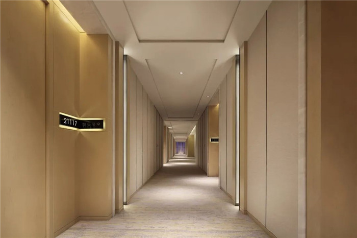 勃朗星级酒店设计公司推荐澄海国瑞豪生大酒店客房走廊设计