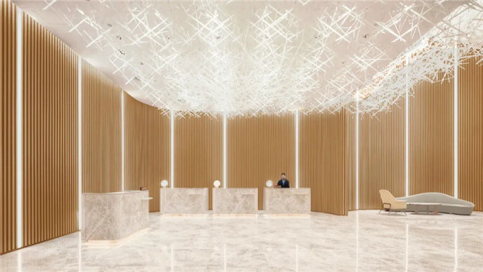 专为商务人士打造的深圳云著新型精品酒店大堂接待台设计