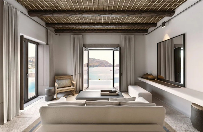 酒店客房设计-希腊Kalesma现代主义侘寂风度假酒店设计案例